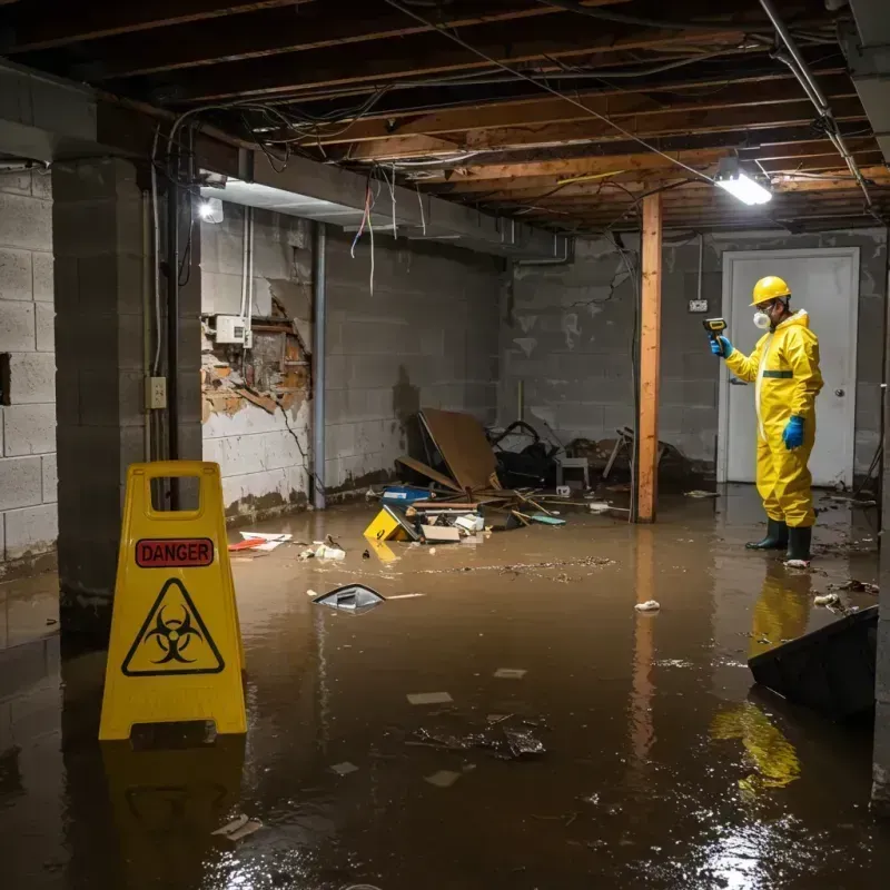 Flooded Basement Electrical Hazard in Mapleton, MN Property